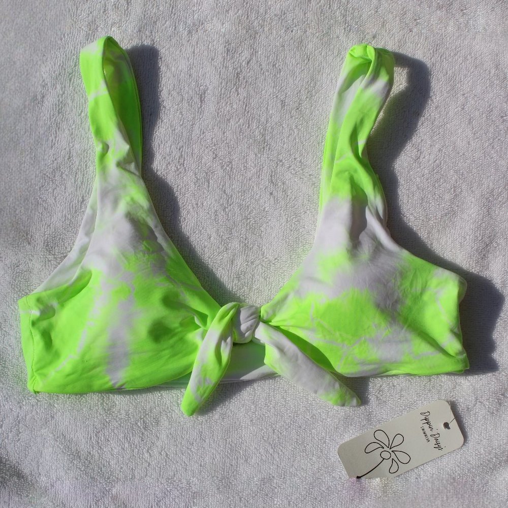 NWT Dippin' Daisy's Lime Tie Dye Knot Muse Bikini Top (S)